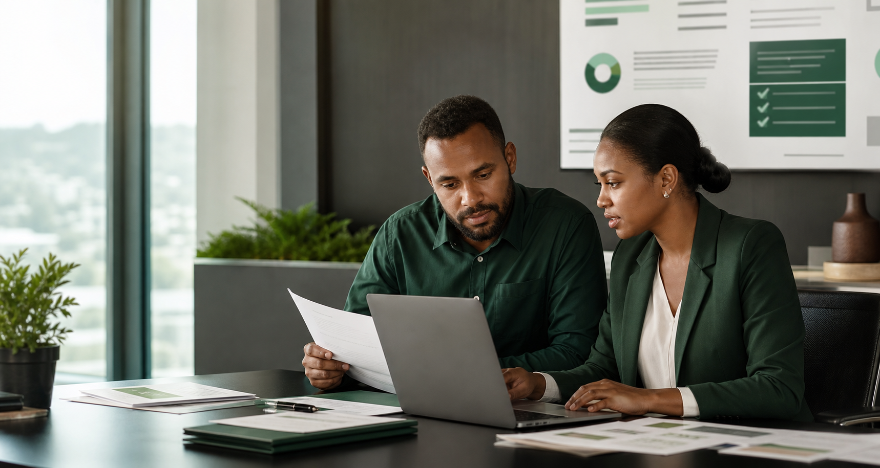 Papua New Guinean accounting professionals reviewing compliance reports
